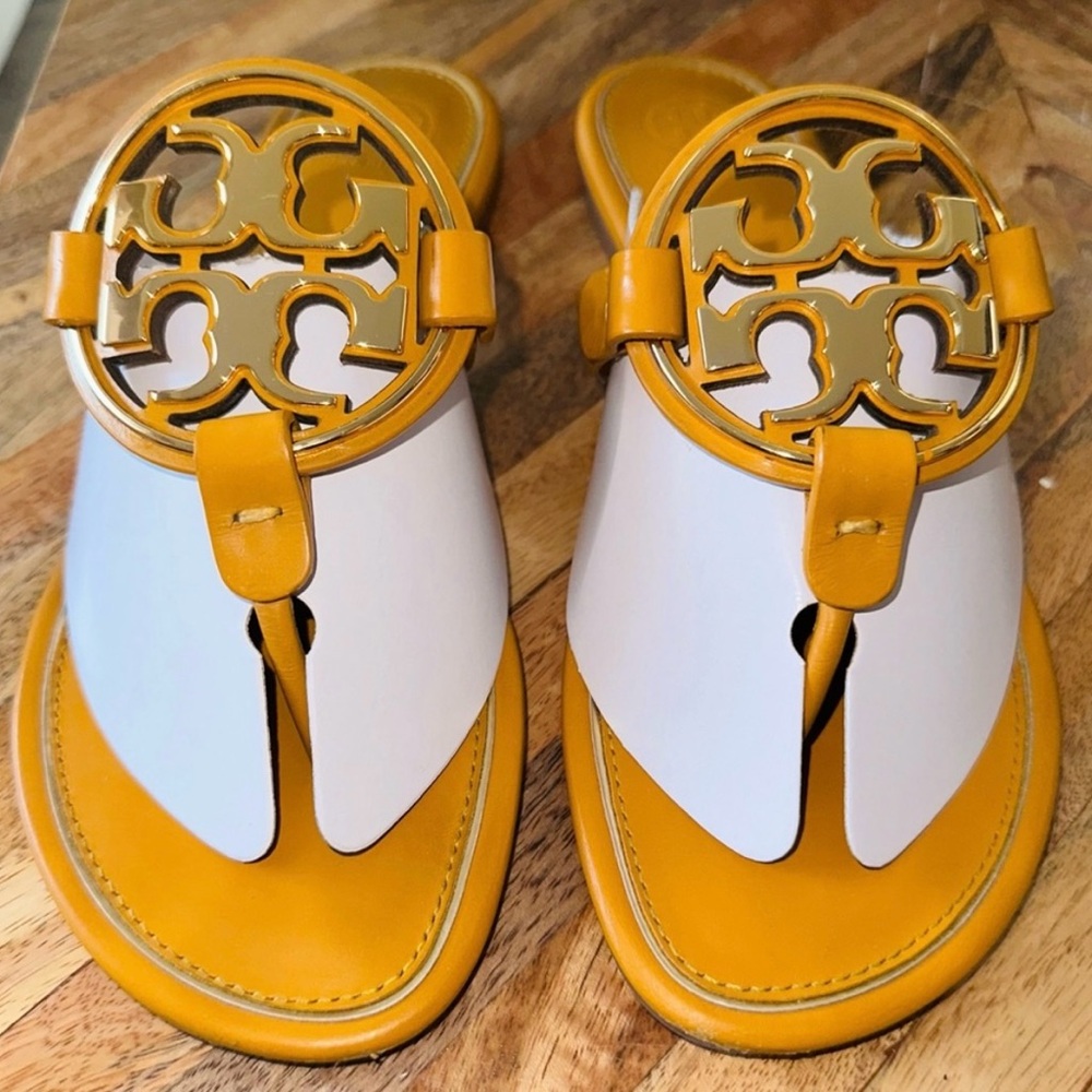 Tory Burch Mustard/ Gold Sandals - size 9.5
